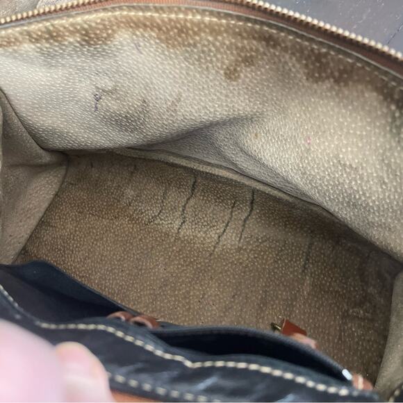 Brahmin Tuscan Black/Brown Croc Embossed Leather Handbag Crossbody Strap Vintage - Picture 15 of 15